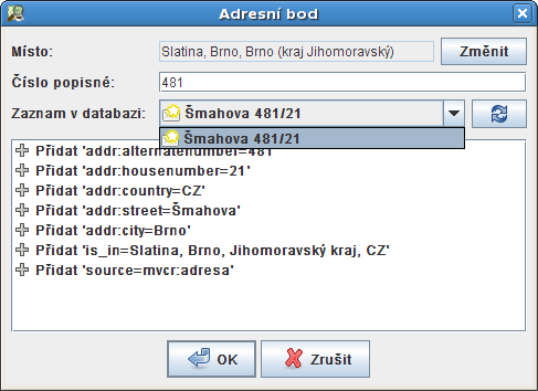 CzechAddress - New address dialog.png