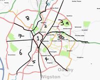 Leicester in pie segments