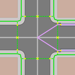 Junction residential cycleway ends.png