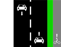 Cycle track oneway right.svg