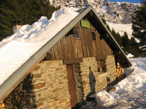 Wilderness hut build from stone