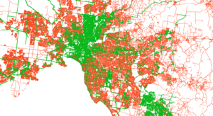 Map of Melbourne's mapped bike infrastructure