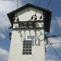 Transformer tower in Germany building=transformer_tower power=substation substation=minor_distribution