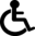 alt Rollstuhlfahrer Symbol in schwarz ohne Rahmen