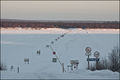 Ice crossing of Pechora river.